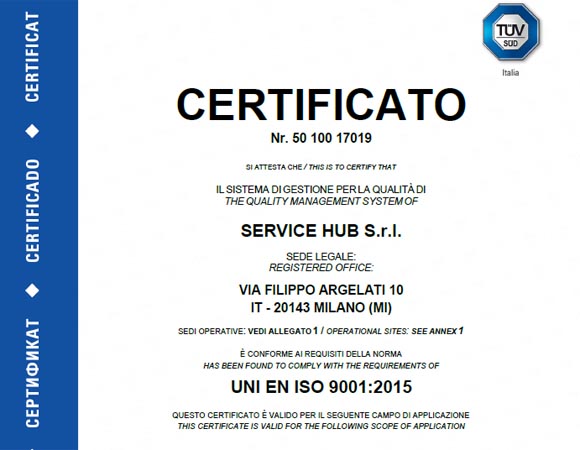 Service Hub - CERTIFICAZIONI